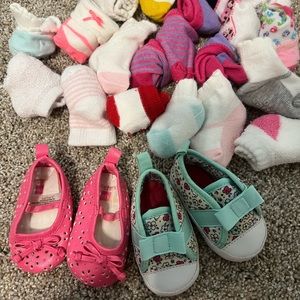 Baby socks and newborn shoes lot